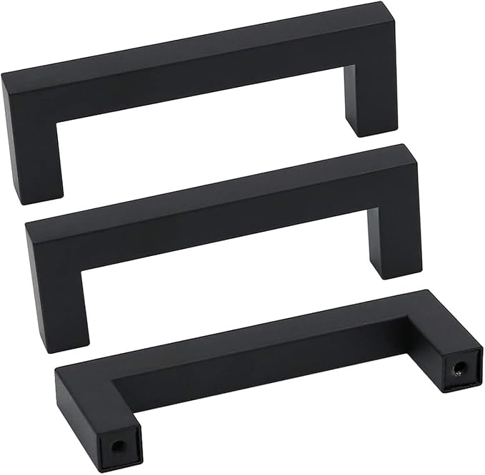 goldenwarm 3 Inch 50 Pack Matte Black Flat Square Bar Kitchen Hardware Closet - Image 9