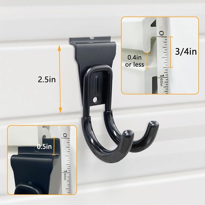 Slatwall Hooks Heavy Duty Slat Wall Accessories Garage Large J Slatwall Hooks - Image 6