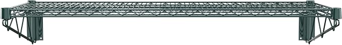 18" x 48" Green Epoxy Wire Wall Mount Shelf - Image 4