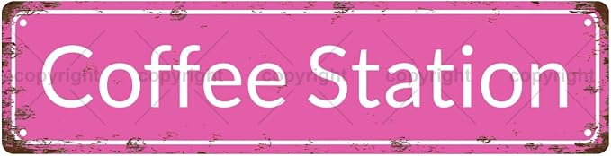 COFFEE STATION Space Vintage Metal Tin Street Sign Bar Cafe Garage Cave Home by Unknown