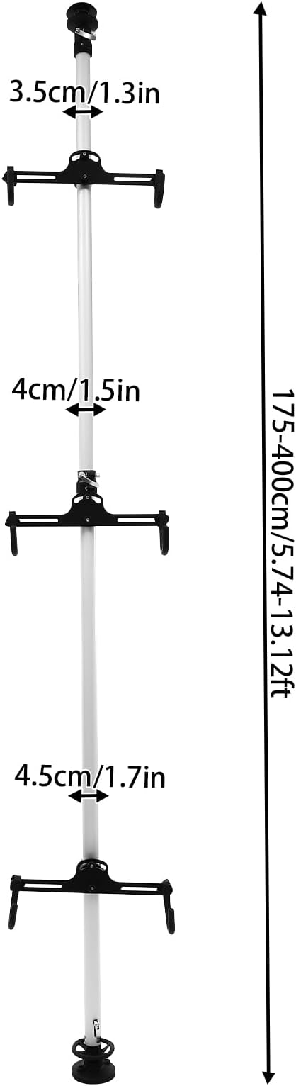 Floor to Ceiling 3 Bike Vertical Freestanding Hanger Parking Rack, Bicycle - Image 2