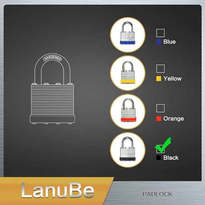 LanuBe Lock Laminated keyed Padlock, keyed Alike Locks, Normal Shackle - Image 8