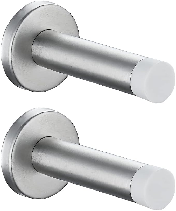 JQK Door Stopper, 304 Stainless Steel Thicken 1mm Sound Dampening Door Stop by Homeimprovement