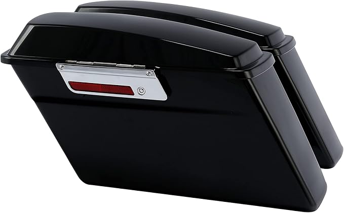 XFMT Vivid Black Hard Saddlebags Saddle Bags Trunk W/Chrome Conversion Brackets - Image 2