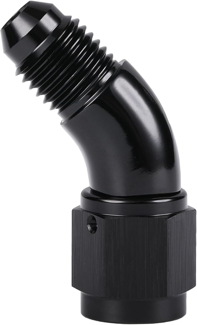 45 Degree 4AN Male to 4AN Female Swivel Full Flow Fitting Adapter Coupler - Image 5