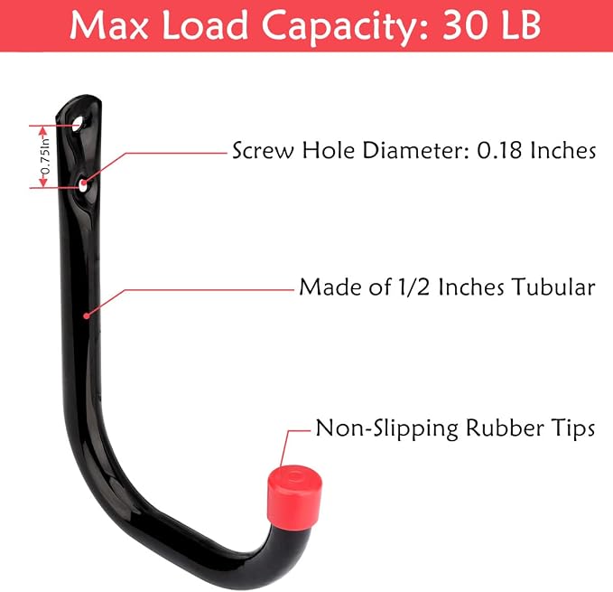 12 Pack Garage Storage J Hooks, 4.1Inches Heavy Duty Wall Mount Utility Hangers - Image 3