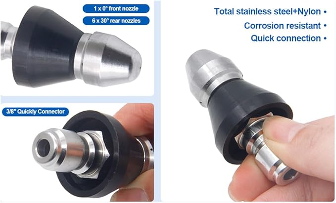 Pressure Washer Sewer Jetter Nozzle - Image 5