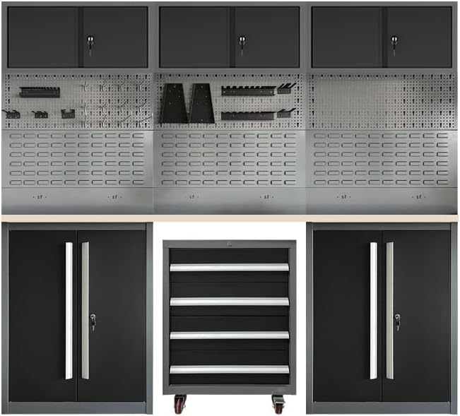 JZD Garage Tool Cabinet Set, Included Rolling Chest, by JZD