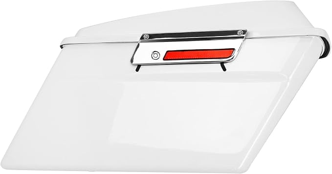 XFMT White Hard Saddlebags Saddle Bags Trunk W/Chrome Conversion Brackets - Image 3