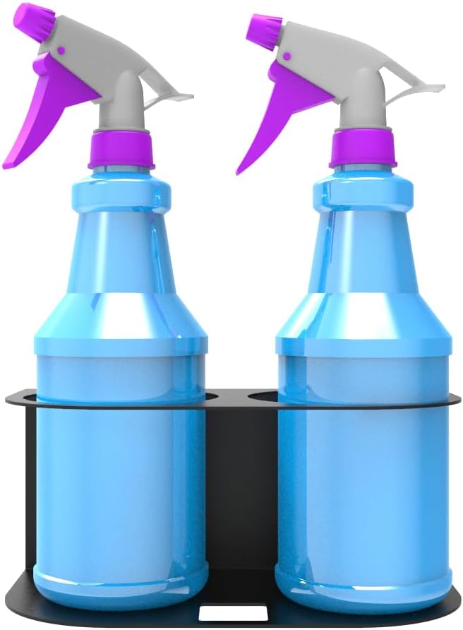 JINGCHENGMEI 2 Spray Bottles Holder, Steel Wall Mount Storage Organizer - Image 6