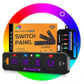 Auxbeam 4 Gang Slim Switch Panel RGB AS-R40 Toggle Momentary Pulsed Dimmable by Auxbeam