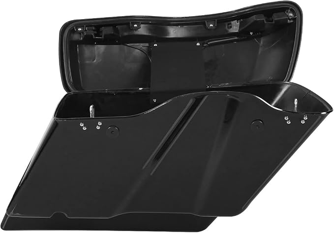 XFMT Motorcycle Vivid Black 5" Stretched Saddlebags Extended Hard Saddle Bags - Image 3