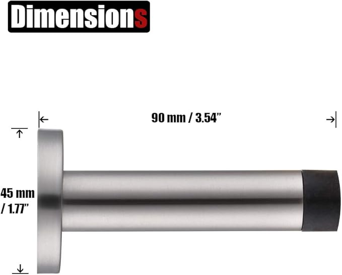 JQK Door Stopper Gold, 304 Stainless Steel Thicken 1mm Sound Dampening Door - Image 2