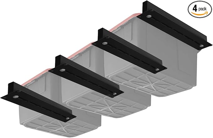 Adjustable Overhead Garage Storage Rack System – Heavy-Duty Ceiling Bin Rail by Sidasu