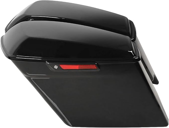 XFMT Motorcycle Vivid Black 5" Stretched Saddlebags Extended Hard Saddle Bags - Image 2