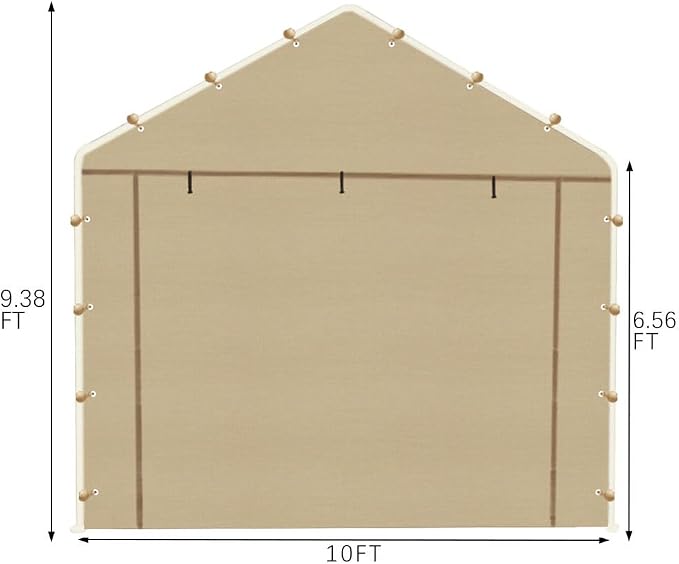 10x20 Carport Replacement Sidewall, Front Panel Canopy Entrance Panel - Image 6