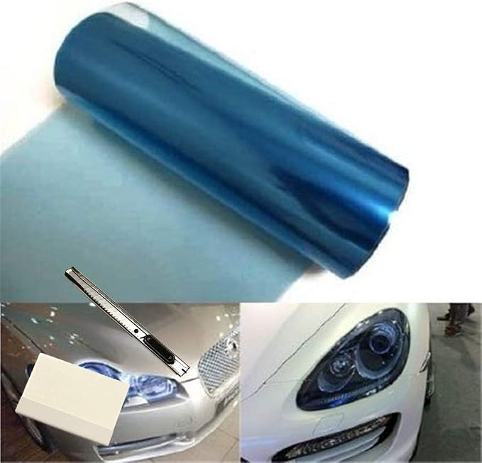 12 by 48 Inches Self Adhesive Headlight, Tail Lights, Fog Lights Tint Vinyl Film by F+%26+B+LED+LIGHTS