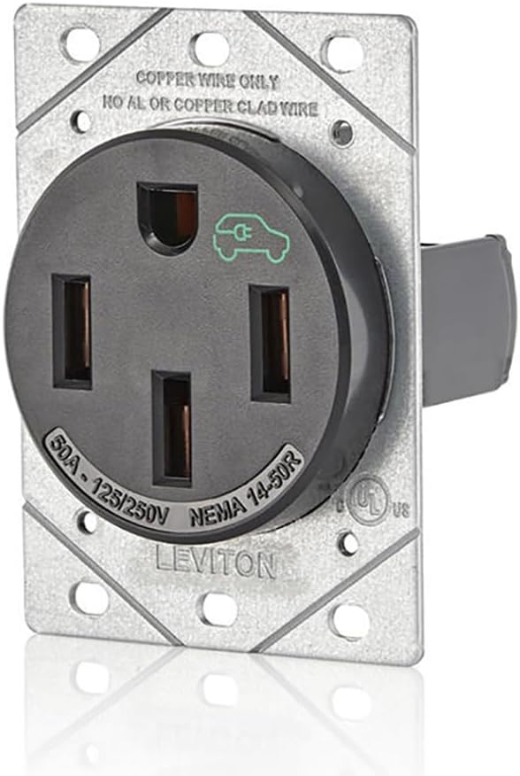 Leviton 50 Amp EV Charging Receptacle/Outlet, Heavy Duty - Image 2