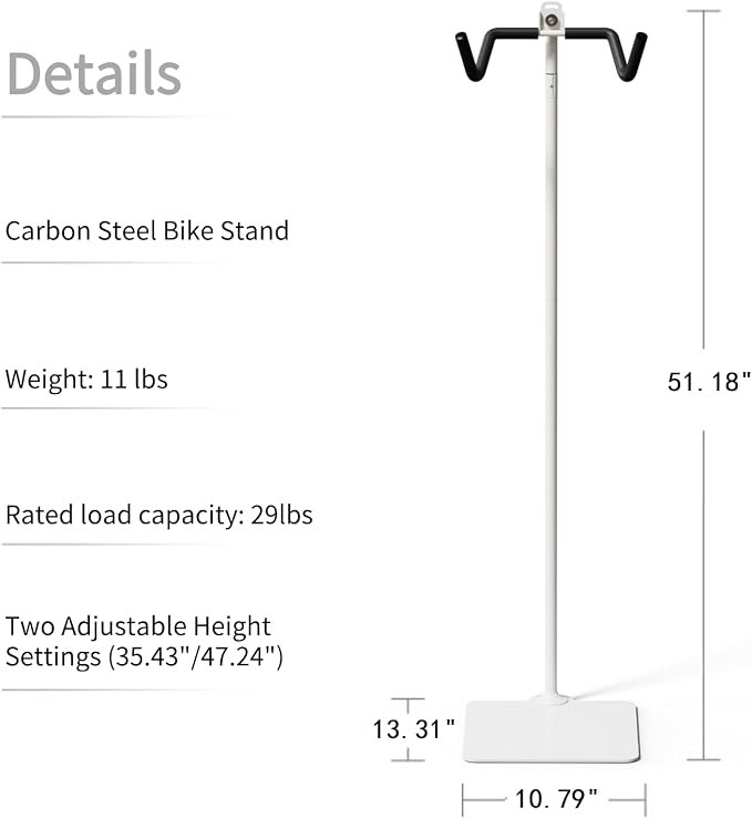 Rcool Carbon Steel Bike Stand, Adjustable 24-51in, Home Garage Parking Rack - Image 2