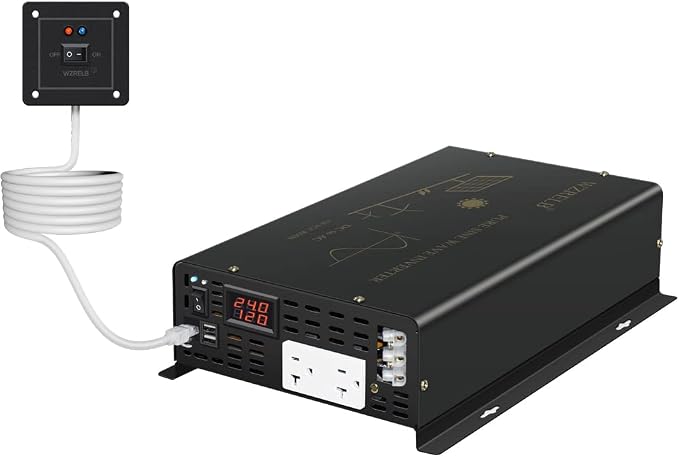 WZRELB Pure Sine Wave Power Inverter 3000W 24VDC to 120VAC 6000W Peak Dual AC - Image 6