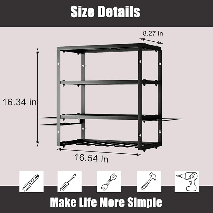 AZERPIAN Tool Organizer Heavy Duty Power Wall Mount - Image 5