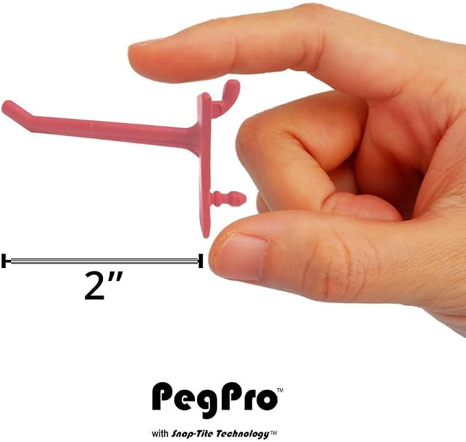PegPro® 2" Hooks Kit for Standard “Wood Fiber” pegboard – Durable Plastic - Image 6
