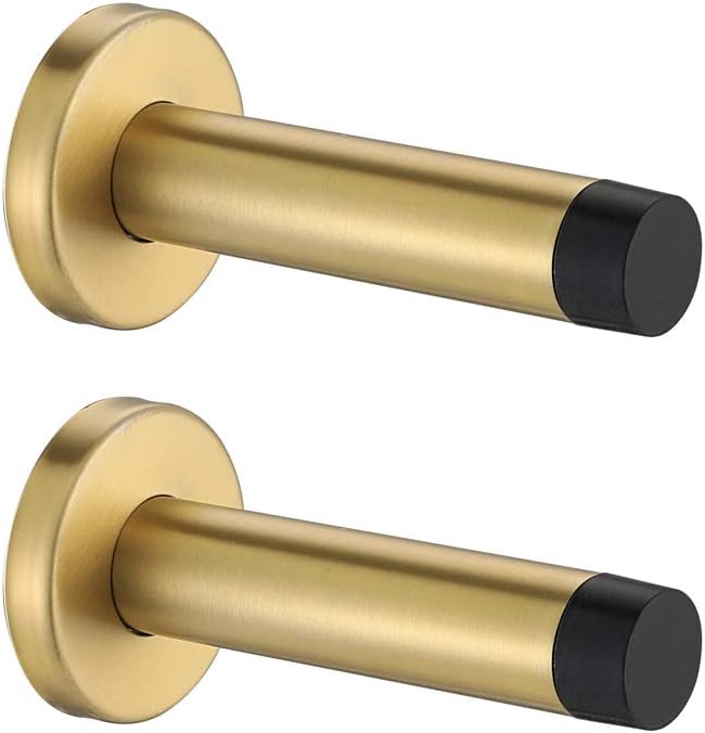 JQK Door Stopper Gold, 304 Stainless Steel Thicken 1mm Sound Dampening Door by Homeimprovement