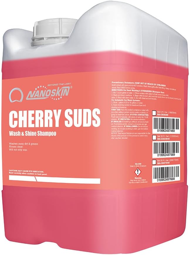 Nanoskin CHERRY SUDS Foaming Car Wash Concentrated Shampoo 5 Gallons by Nanoskin