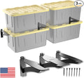 Koova Wall Mounted Tote Rack Storage System, Fits 27-Gallon Black and Yellow by Koova