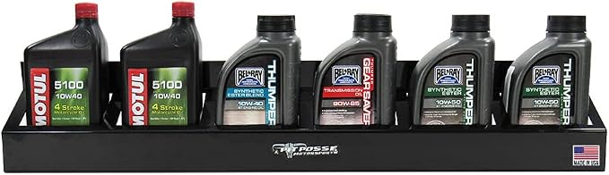 Pit Posse 304BK Six Quart Oil Can Rack Holder 32" Caddy Wall Hanger Aluminum by PITPOSSEMOTORSPORTS