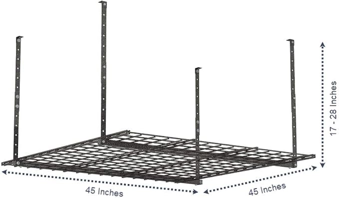 00625 45-Inch x 45-Inch Overhead Steel Garage Storage System & Rack, Hammertone - Image 3