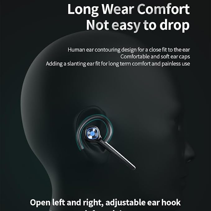 IHAO Wireless Bluetooth Earpiece Headphone Dual Noise Cancelling Mic Painless - Image 4