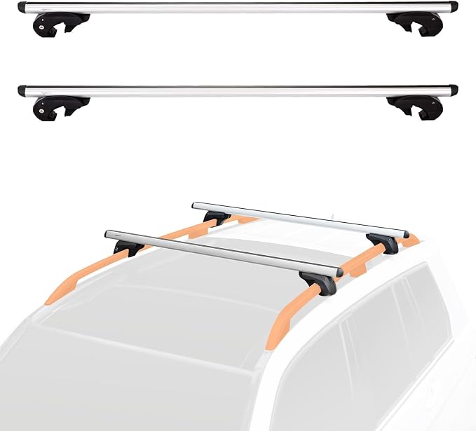 Amazon Basics Cross Rail Roof Rack, 56 inches, Fits up to 49.6" Spans between by AmazonBasics