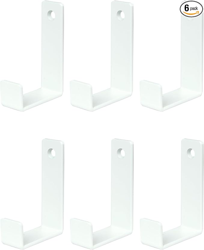 6 Pack Heavy Duty Steel Essential Style Wall Hooks by Piffny