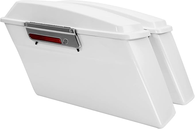 XFMT White Hard Saddlebags Saddle Bags Trunk W/Chrome Conversion Brackets - Image 2