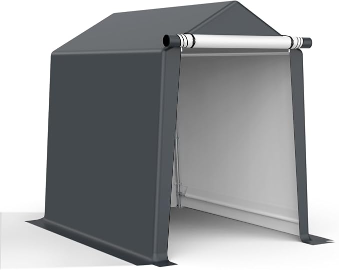 6x8FT Outdoor Storage Shelter Carport, Portable Shelter Heavy Duty Storage Shed by Raxmolo