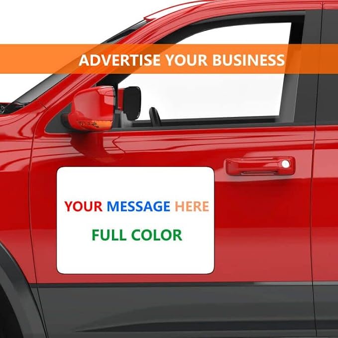 Set of 2 - Blank Car Door Magnet Sticker, Rounded Corners Magnetic Vehicle Sign - Image 4
