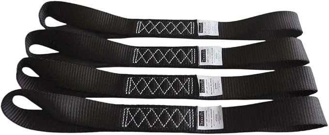 Soft Loop Tie Down Straps Black Breaking Strength 10, 000 LBS Heavy Duty 1.5 - Image 2