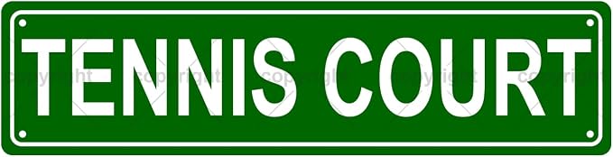 TENNIS COURT Space Metal Tin Street Sign Bar Cafe Garage Cave Home Room Wall by Unknown