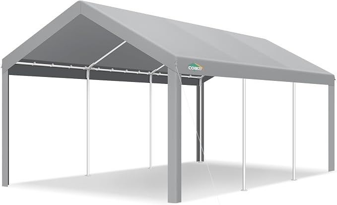 COBIZI Carports 10x20 Heavy Duty Car Tent Garage, Galvanized Frame Car Canopy - Image 7