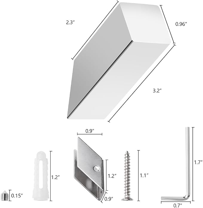NINETREX Towel Hooks Chrome SUS 304 Stainless Steel 2 Pack Heavy Duty Modern - Image 2