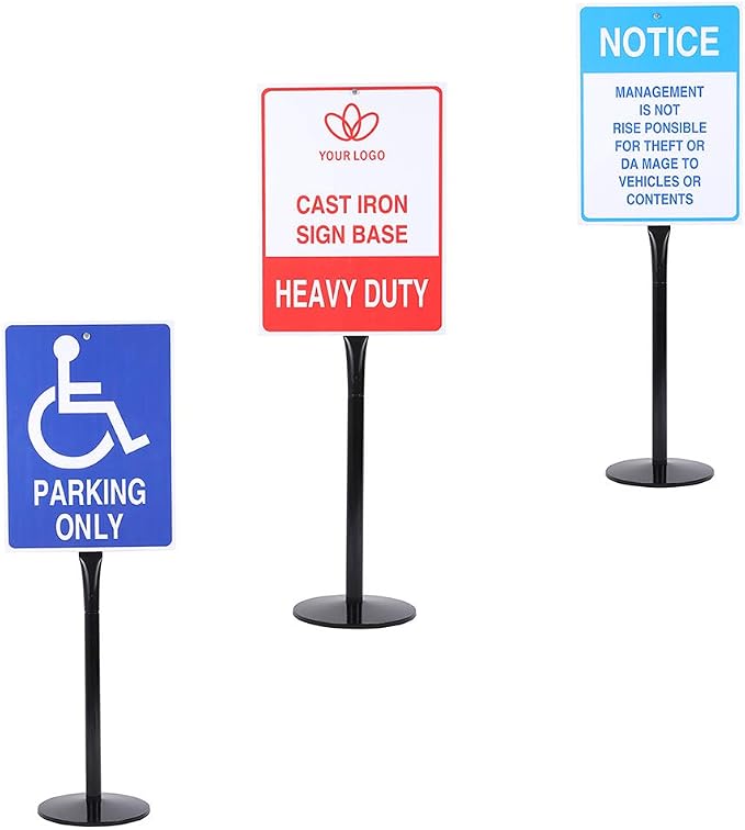 Heavy Duty Cast Iron Sign Post and Base Kit - Image 2