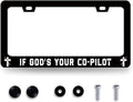 If God‘s Your Co-Pilot License Plate Frame Funny Jesus License Plate Stainless by RNKATIH