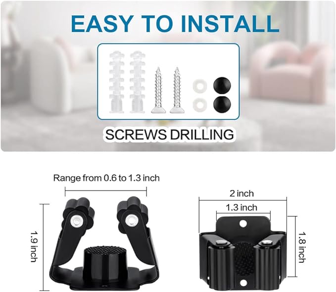 9PCS Broom and Mop Holder, Heavy Duty Garden Tool Organizer Rack Rake and - Image 4