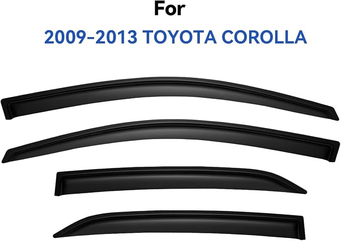 Window Visors Rain Guards for Toyota Corolla 2009-2013, Out-Channel Window Vent - Image 2