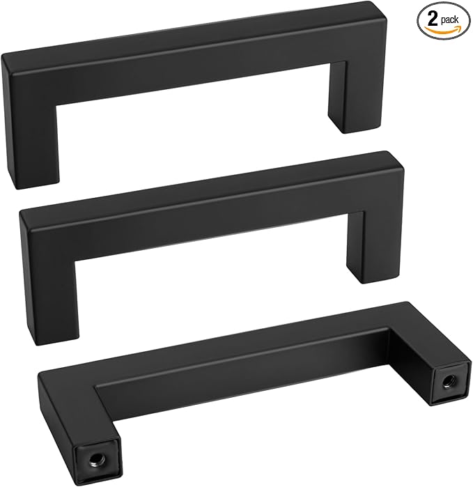 Goldenwarm 2 Pack Black Cabinet Pulls Drawer Handles Stainless Steel Modern by goldenwarm
