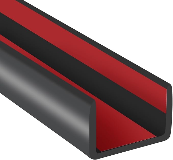 Rubber Edge Trim, 3/4" Self Adhesive Flexible U Channel Edge Protecter by YANRUIPRO