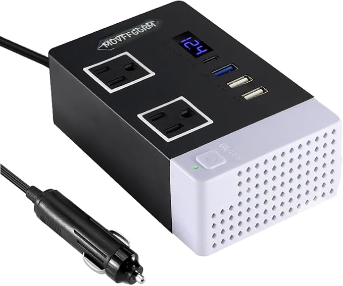 300W Car Power Inverter, DC 12V to 110V AC Car Plug Adapter Outlet by Movffggrm