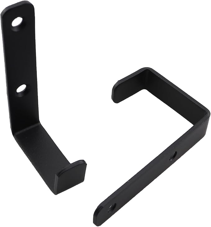2PCS 82.5x45.5mm Black Metal Wall Mounted 2 Holes J Hook - Image 3