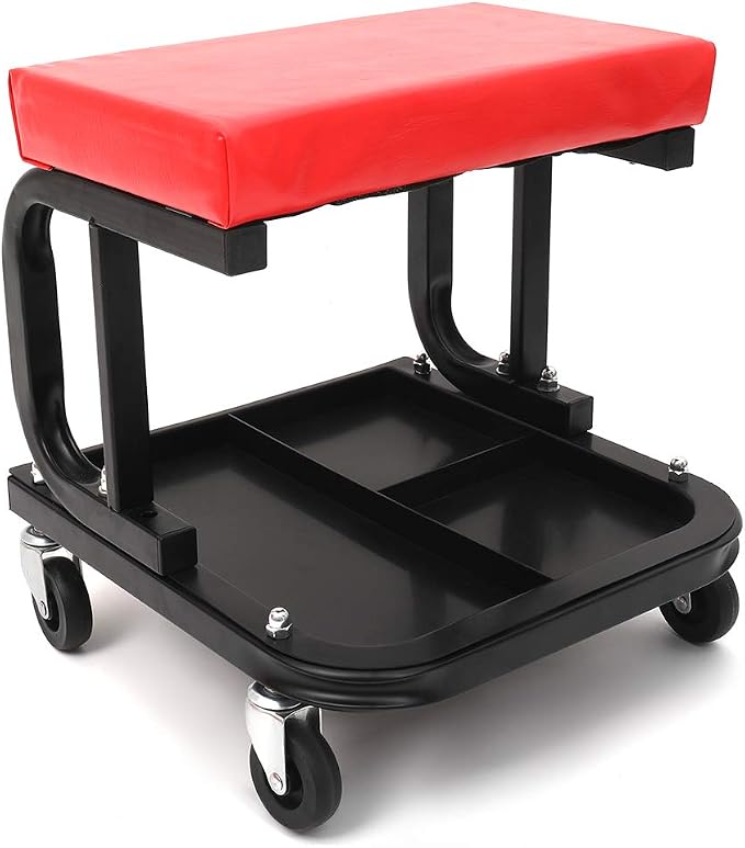 Rolling Creeper Seat with Cushioned Seat Heavy-Duty Garage Roller Seat with 4 - Image 3